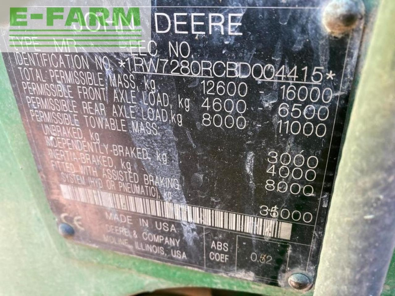 Farm tractor John Deere 7280r: picture 8