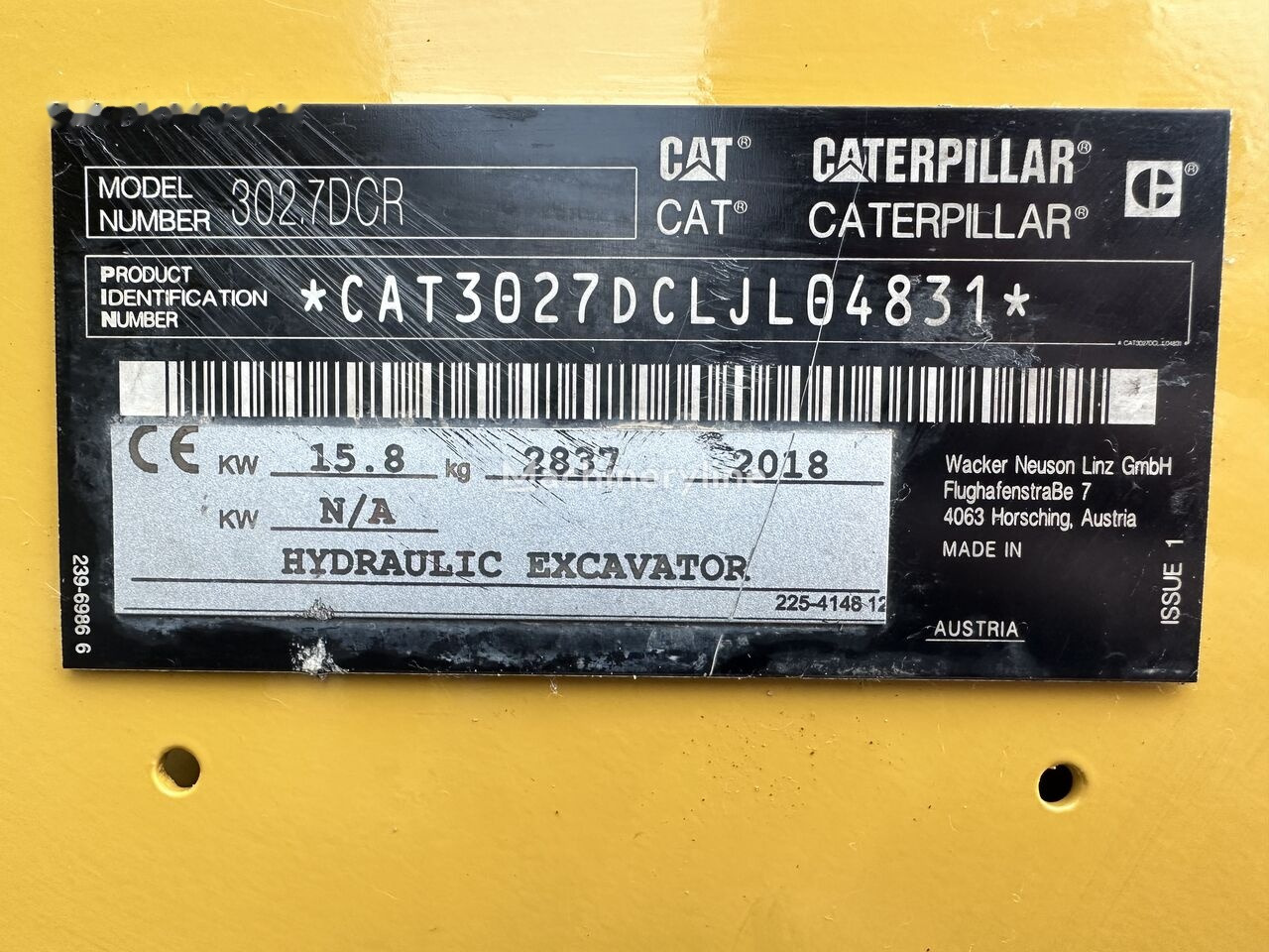 Mini excavator Caterpillar 302.7D CR: picture 41