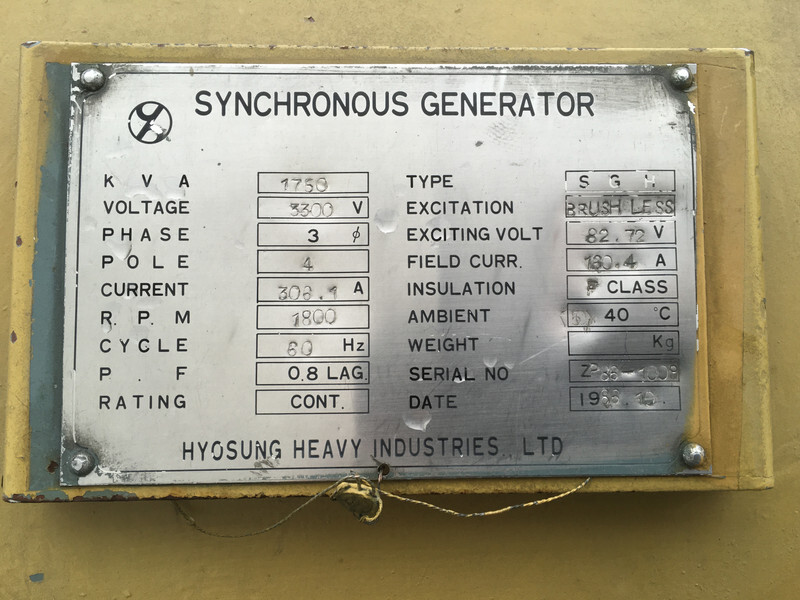 Generator set Caterpillar 3516 STD GENERATOR 1750KVA USED: picture 9