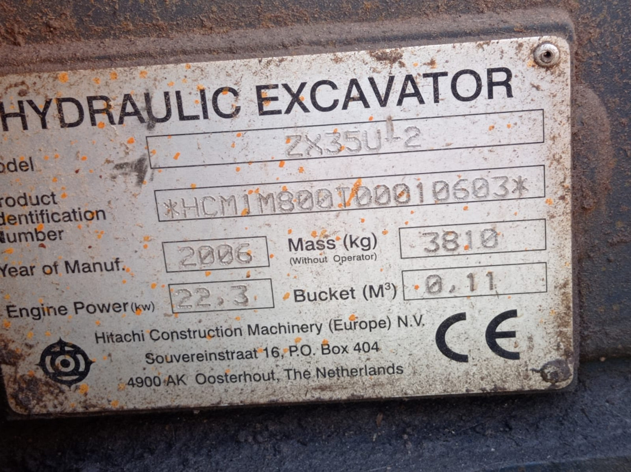 Mini excavator HITACHI ZX35U-2: picture 9