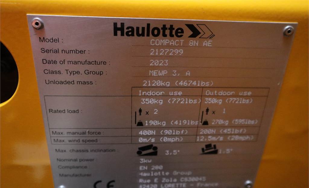Scissor lift Haulotte Compact 8N Valid inspection, *Guarantee! 8m Workin: picture 15
