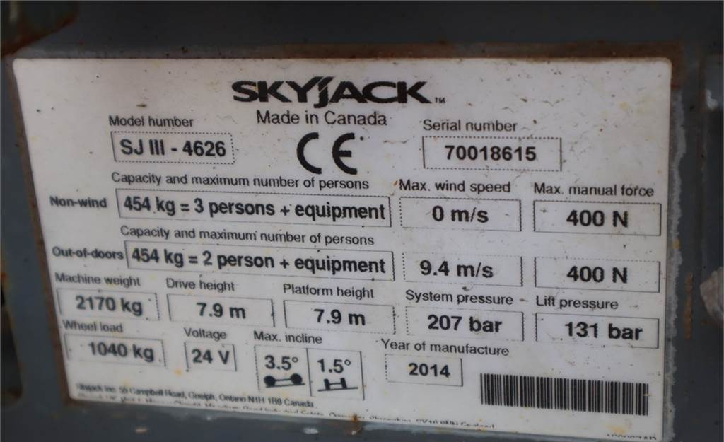 Scissor lift SkyJack SJ4626 Electric, 10m Working Height, 454kg Capacit: picture 7