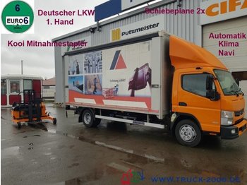 Curtain side van Mercedes-Benz Canter 8C18 Edscha 3.5t.NL Mitnahmestapler 1.5t.