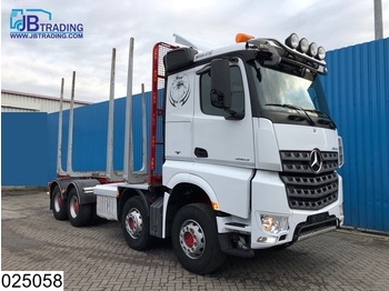 Timber transport Mercedes-Benz Arocs 3563 8x4, EURO 6, Steel suspension, 13 Tons axles, Airco, Hydrauliek, Hub reduction, Wood / Tree transport
