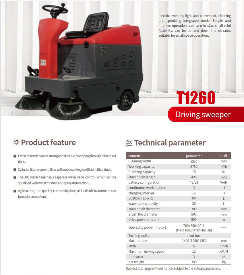 Industrial sweeper EP T1260