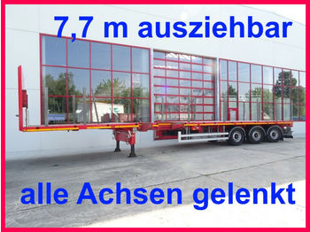 Dropside/ Flatbed semi-trailer Doll  3 Achs Tele- Auflieger, ausziehbar 21,50 mhydr.: picture 1