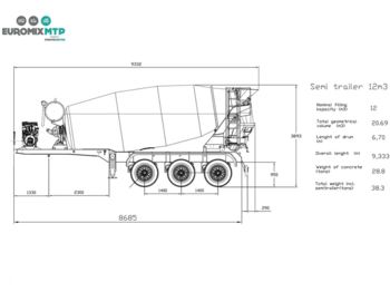 Tanker semi-trailer for transportation of silos EUROMIX MTP 12m³ Betonmischer: picture 1