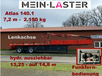 Dropside/ Flatbed semi-trailer Kran Atlas 140.1  2.150 kg- 7,2 m * Funk FB: picture 1