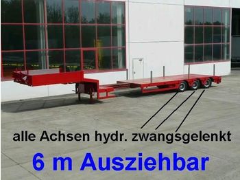 Möslein 3 Achs Tieflader, ausziehbar 6 m, alle ach - Low loader semi-trailer