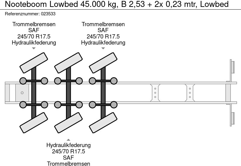 Low loader semi-trailer Nooteboom Lowbed 45.000 kg, B 2,53 + 2x 0,23 mtr, Lowbed: picture 7