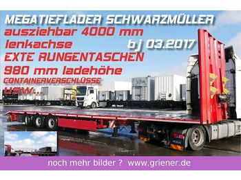 Low loader semi-trailer Schwarzmüller MEGA TIEFLADER 980 mm AZB LENKACHSE EXTE SAF !!!: picture 1