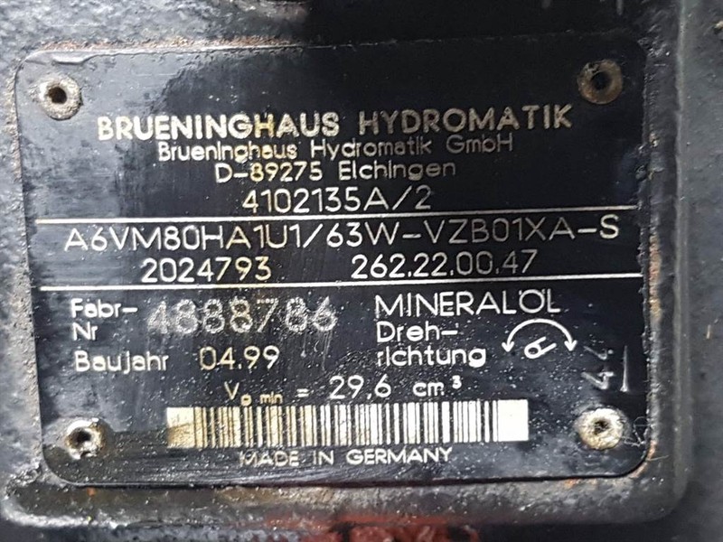 Hydraulics Ahlmann AL75-Brueninghaus A6VM80HA1U1/63W-Drive motor: picture 5