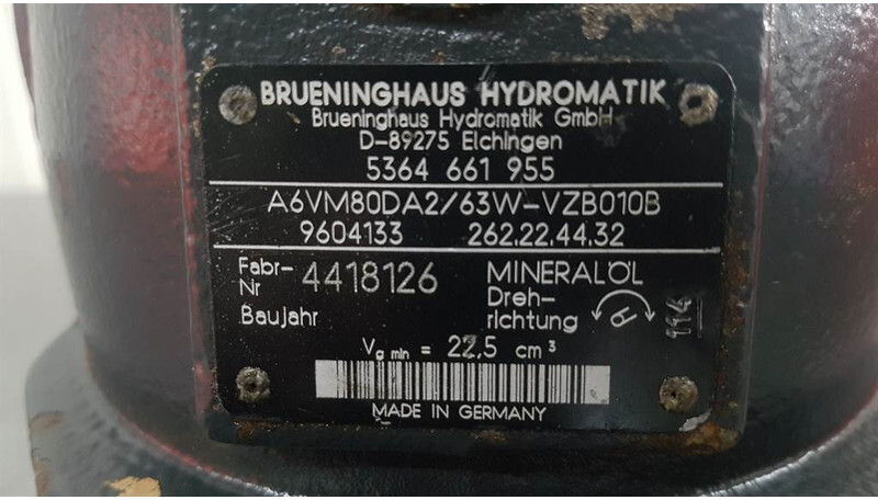 Hydraulics for Construction machinery Brueninghaus Hydromatik A6VM80DA2/63W - Zeppelin ZL100 - Drive motor: picture 5