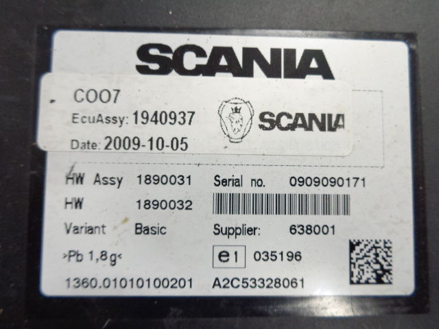 Spare parts for Truck Scania ECU set DC1222, COO7, ignition with key: picture 5