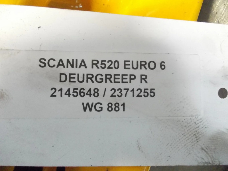 Cab and interior for Truck Scania R520 2145648/2371255 DEURGREEP R EURO 6: picture 3