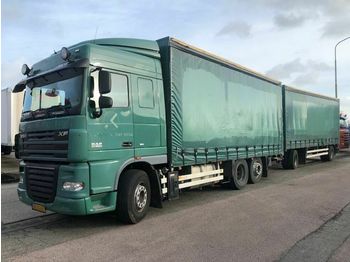 Curtainsider truck DAF 105-410 6X2 MEET AANHANGERwt-80-bn
