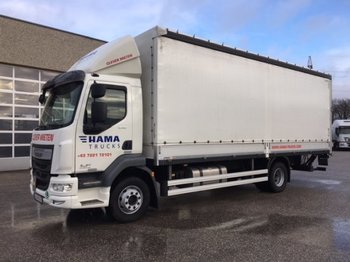 Curtainsider truck DAF LF 250 16 Tonner Plane mit LBW, Automatik, E6