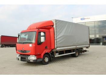 Curtainsider truck Renault MIDLUM 180DCI,HYDRAULIC LIFT
