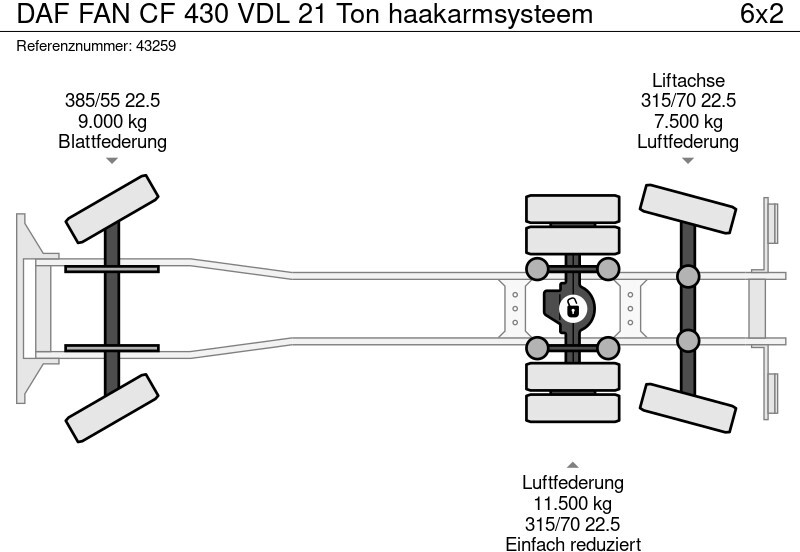 Hook lift truck DAF FAN CF 430 VDL 21 Ton haakarmsysteem: picture 20