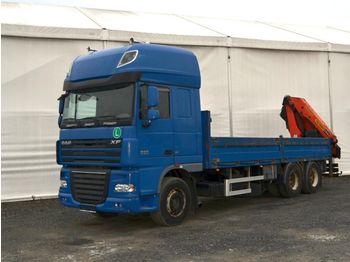 Dropside/ Flatbed truck, Crane truck DAF XF105.460 SSC Palfinger PK2000: picture 1