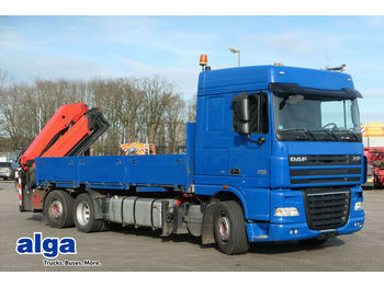 Dropside/ Flatbed truck DAF XF 105.410 T/Container/Kran Palfinger PK29002: picture 1