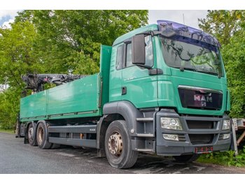 Dropside/ flatbed truck MAN TGS 26.400 6x2-2 BL Pritsche Hiab Kran XS 166 K-2PRO