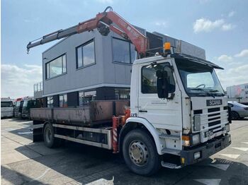 Dropside/ flatbed truck Scania P93 230 4X2 + FASSI F150A.23 YEAR 2004 MET REMOT
