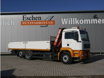 Dropside truck MAN TGA 26.350 L, 6x2, Atlas 120.2 E Kran h. FHS
