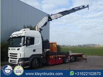 Flatbed truck Scania R400 fassi f410 b/450