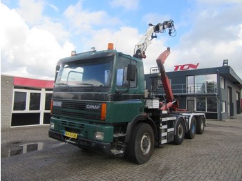 Container transporter/ Swap body truck Ginaf M 4345-TS 8X6 HOOKLIFT + CRANE: picture 1