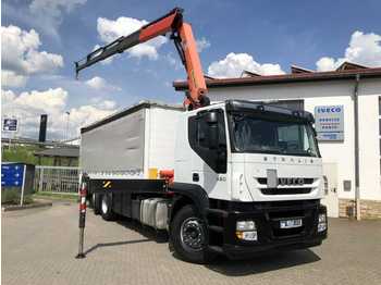 Curtain side truck Iveco Stralis AT260S33 Kran Palfinger PK14002-EH C: picture 1