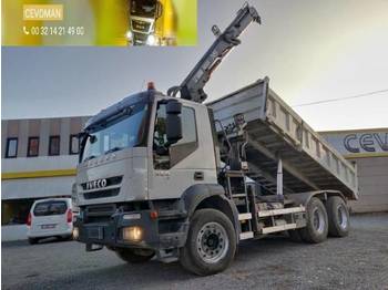 Tipper Iveco Trakker 450 6x4 Kipper + kraan HIAB euro5: picture 1