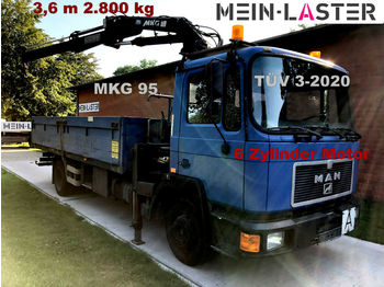 Dropside/ Flatbed truck MAN 18.192 (6 Zylinder) MKG Kran 5,38m -1.850 kg TÜV: picture 1