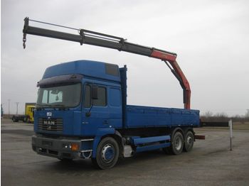 Dropside/ Flatbed truck, Crane truck MAN 26.414 FNLLW 6x2-2: picture 1