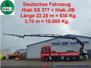Dropside/ Flatbed truck, Crane truck MAN TGA 26.430 HIAB 377 E6 +JIB 70X-3 37M/T TÜV06-22: picture 1