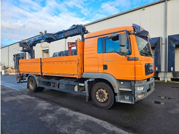 Dropside/ Flatbed truck, Crane truck MAN TGM 18.340 4x2 EEV Baustoff LKW mit Hiab 122-3: picture 1