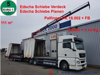 Curtain side truck MAN TGX 26.440 111m³ Jumbo+ Kran PK18002 12,5m=1,14t: picture 1