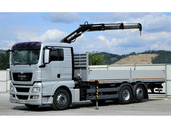 Dropside/ Flatbed truck MAN TGX 26.440 Pritsche 6,90m+Kran *6x2*Topzustand!: picture 1