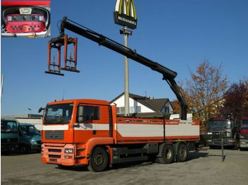 Dropside/ Flatbed truck MAN TG-A 26.400 6x2-2 BL Pritsche Heckkran Palfinger: picture 1