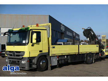 Dropside/ Flatbed truck Mercedes-Benz 1832 L Actros, HIAB 166 Kran, Funk, Container.: picture 1