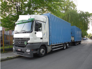 Curtain side truck, Crane truck Mercedes-Benz 2541 + Kran + Edscha + 3 Pedale + Anhänger + Eu5: picture 1