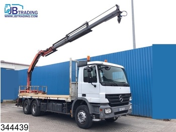 Dropside/ Flatbed truck Mercedes-Benz Actros 2632 6x4, EPS 16, 3 Pedals, Palfinger crane, Remote, Hook, Steel suspension, Airco, euro 4: picture 1
