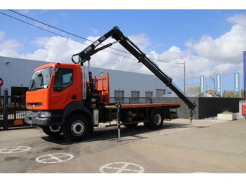 Dropside/ Flatbed truck Renault KERAX 370 + HIAB 12 TON/M: picture 1