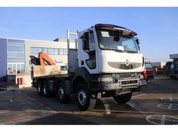 Dropside/ Flatbed truck Renault KERAX 410 DXI + PALFINGER 23.5 (5x hydr.): picture 1