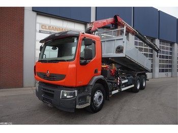 Tipper, Crane truck Renault Premium 370 6x4 Fassi 15 ton/meter laadkraan: picture 1