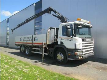 Dropside/ Flatbed truck Scania P94.300 6X2 HIAB 085-3 MANUAL EURO 2: picture 1
