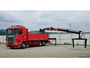 Dropside/ Flatbed truck Scania R480 *Pritsche 6,90 m + KRAN*Top Zustand!: picture 1