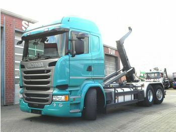 Hook lift truck Scania R 410 6x2 Abrollkipper Meiller, Lift/Lenk: picture 1