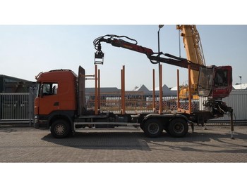 Truck Scania R 500 6X4 WOOD TRANSPORT WITH HIAB JONSERED CRANE: picture 1