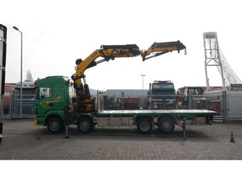 Truck Scania R 500 8X2 BOAT TRANSPORT WITH PALFINGER PK 85002 CRANE WITH JIB PJ 170: picture 1